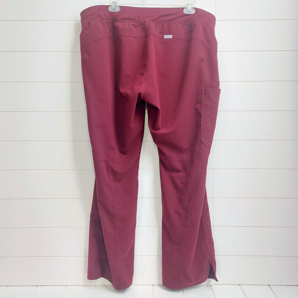 FIGS Kade Cargo Scrub Pants Women's XXL Burgundy Medical Technical Collection - Picture 3 of 9
